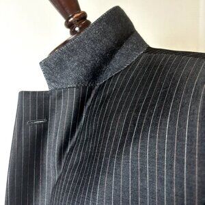 Hugo Boss Mens Sport Coat Gray Striped Blazer Sz 40R Virgin Wool Suit Jacket USA